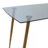 Dining table Chloe glass dark grey - natural legs 120x70x75cm