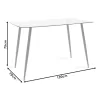 Dining table Chloe glass dark grey - natural legs 120x70x75cm