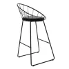 Seth bar stool black metal wire with black pvc cushion