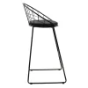 Seth bar stool black metal wire with black pvc cushion