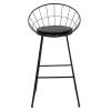 Seth bar stool black metal wire with black pvc cushion