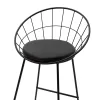 Seth bar stool black metal wire with black pvc cushion