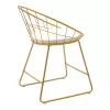 Seth chair golden metal wire with white pvc cushion