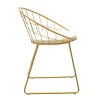 Seth chair golden metal wire with white pvc cushion