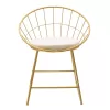 Seth chair golden metal wire with white pvc cushion