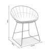 Seth chair golden metal wire with white pvc cushion