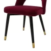 Chair Brianna metal black with burgundy velvet