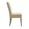 Chair Ditta with ecru pu - wooden legs sonoma