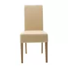 Chair Ditta with ecru pu - wooden legs sonoma