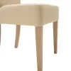 Chair Ditta with ecru pu - wooden legs sonoma