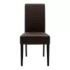 Chair Ditta with brown pu - wooden legs wenge