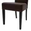 Chair Ditta with brown pu - wooden legs wenge