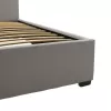 Double bed Norse with storage in grey fabric 160x200cm