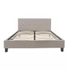 Double bed Mago in ivory fabric 150x200cm