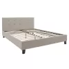 Double bed Mago in ivory fabric 150x200cm