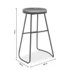 Bar stool Jail metal black-walnut