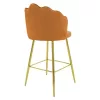 Bar stool Nataly velvet tile-metal golden