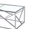 Coffee table Mabs glass 8mm-stainless steel silver 120x60x40cm