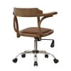 Office chair Kahil solid wood walnut-pu brown