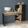 Kary desk with shelf color black-oak 152,5x40x120cm