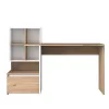 Work desk-shelf unit Boaz walnut-white 146x50x100.5cm