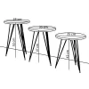 Side tables set 3pcs Merci in marble imitation white-grey black color