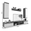 TV unit Sandro walnut-white 175x37x160cm