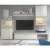 TV unit Annalie LED sonoma-white gloss 215x39x180cm