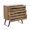 Chest of drawers Imena solid wood 4cm natural-black 80x38x86.5cm