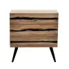 Chest of drawers Imena solid wood 4cm natural-black 80x38x86.5cm