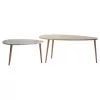 Coffee table Monty oak-beige marble 116x46x46cm