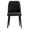 Adeline chair velvet anthracite antique-black leg