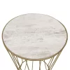 Side table Yava grey antique-golden D35x58cm