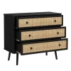 Chest of 3 drawers Oslo  black-natural 90x39x79cm