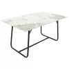 Dinning table Revello sintered stone white marble- metal black leg design 150x90x75cm