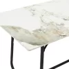 Dinning table Revello sintered stone white marble- metal black leg design 150x90x75cm