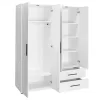 Wardrobe with 4 doors and drawers Dynamic white colour 137x52x187cm