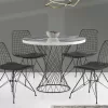 Dining table Roter metal black-white marble D90x75cm