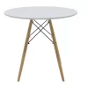 Dining table table Julita MDF top white D80cm