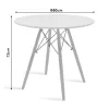 Dining table table Julita MDF top white D80cm