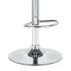 Bar stool Fern adjustable height PU white natural-metal chrome