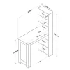 Table Bar Pawl white-walnut 120x50x181.8cm