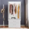 Wardrobe Zelia with 2 doors and drawers in white color 79x42x180cm