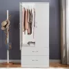 Wardrobe Zelia with 2 doors and drawers in white color 79x42x180cm