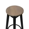 Bar stool Onyx oak wood-metal black gloss D33x77cm