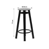 Bar stool Onyx oak wood-metal black gloss D33x77cm