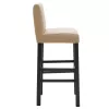 Bar stool Bari with mocha pu - wooden legs black