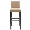 Bar stool Bari with mocha pu - wooden legs black