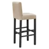 Bar stool Bari with ecru fabric - wooden legs black