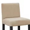 Bar stool Bari with ecru fabric - wooden legs black